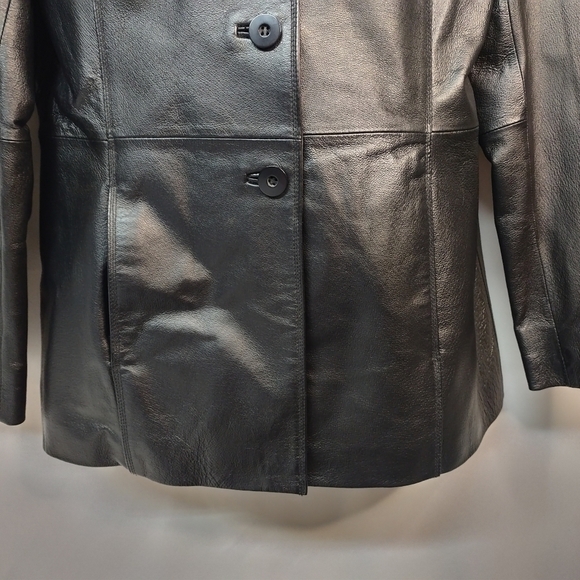 Worthington Women's Black Genuine Leather Jacket Size L - Picture 7 of 12